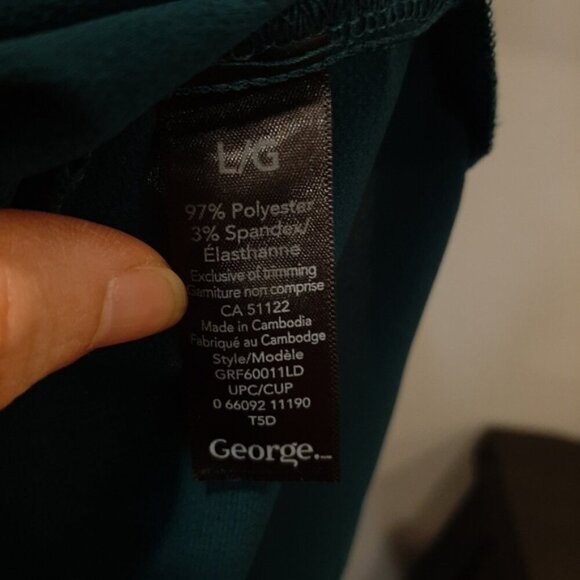 3/$20 George Boho Tunic Blouse Long Flare Sleeves Lace Up Vneck Teal - Picture 9 of 10